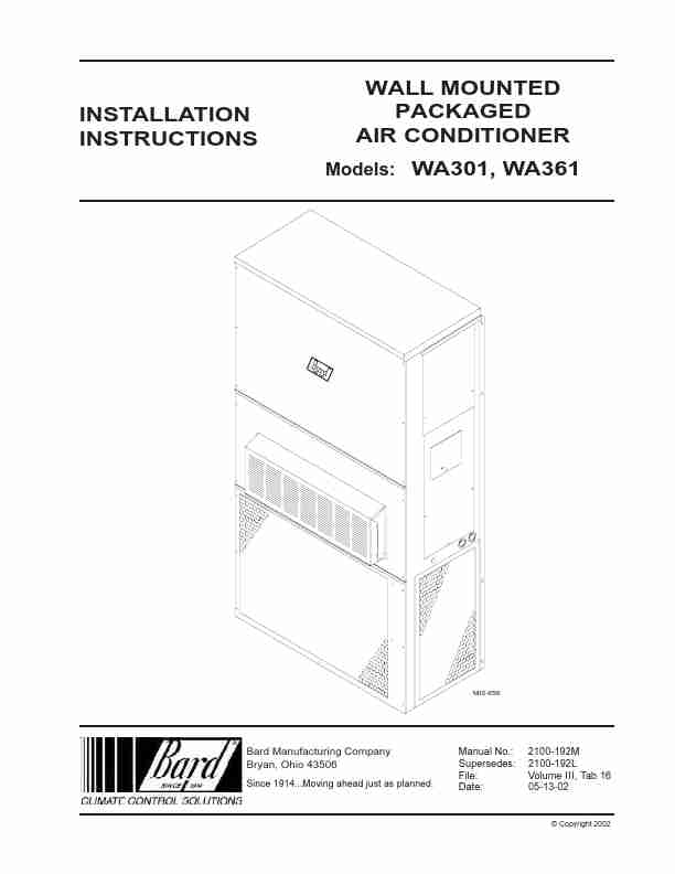 Bard Air Conditioner WA301-page_pdf